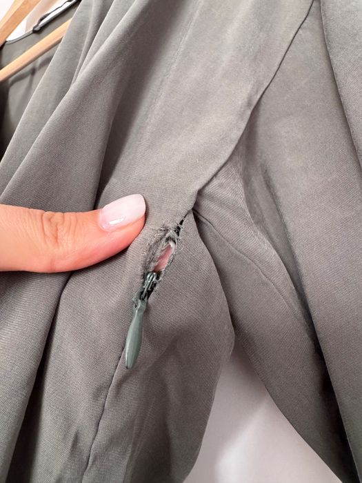 Маслено зелена дамска къса рокля