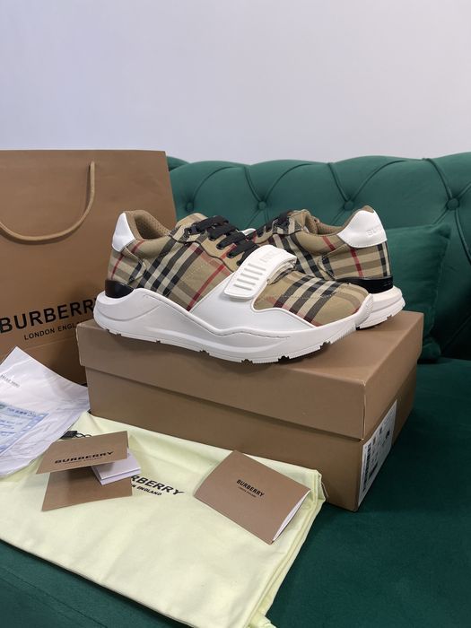 Adidasi Burberry piele naturala Full Box colectie noua