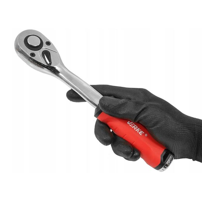 Set chei tubulare 1/2", CR-V cu clichet 72T și extensie, 12 piese,