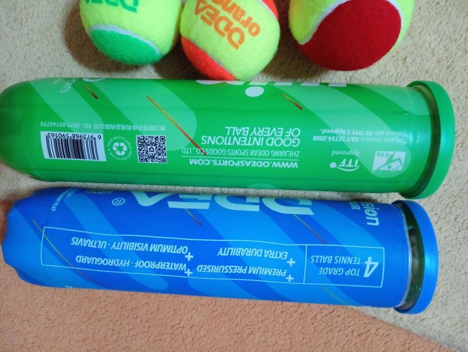 Mingi tenis ITF Approved ODEA si bax cu 60 de mingi tenis Odea ITF pen