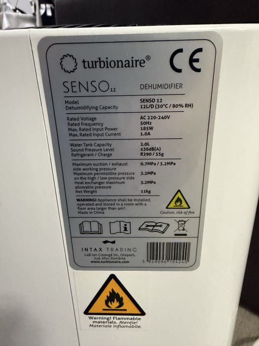 Dezumidificator Turbionaire Senso 12