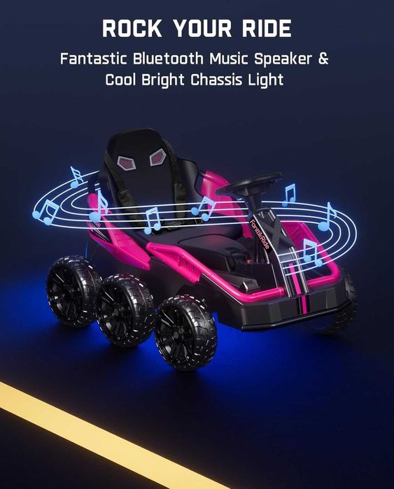 UTV electric pentru 2 copii Kinderauto BJSX2319 6x6 300W 24V pink