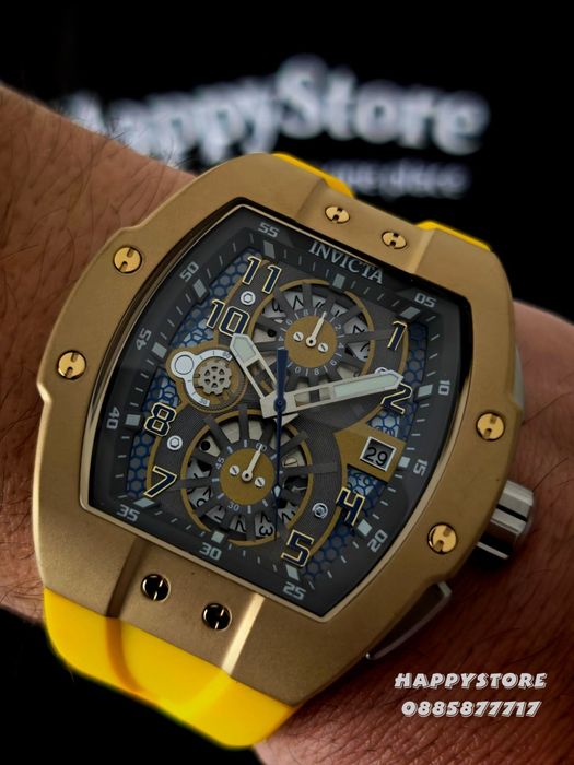 INVICTA Strada Yellow/Gold 47 mm, Инвикта нов мъжки часовник