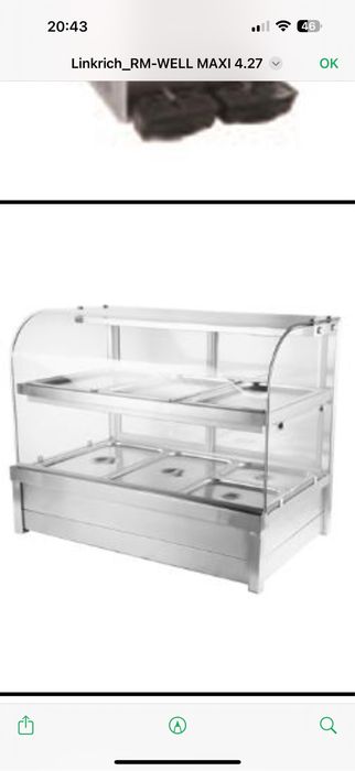 Vitrina calda bain marin