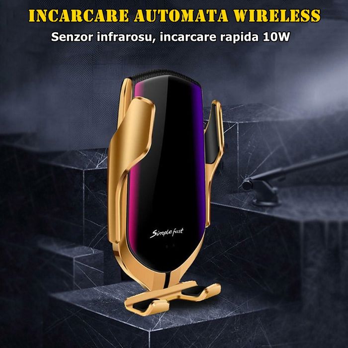 Suport auto incarcare wireless IdeallStore®, Vrum Friend, infrarosu