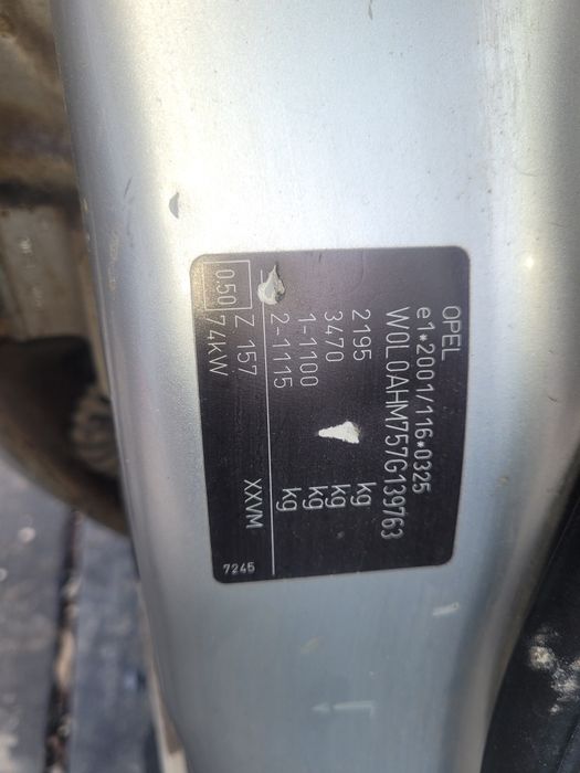 Haion, capota, aripii Zafira B 1.9cdti