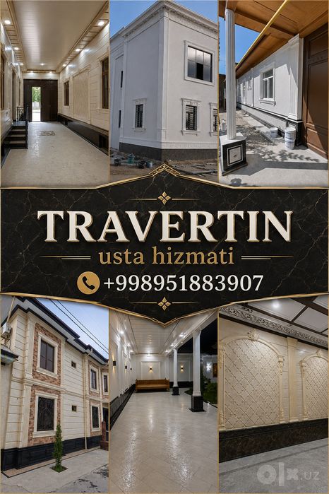 Travertin fasad qilamiz