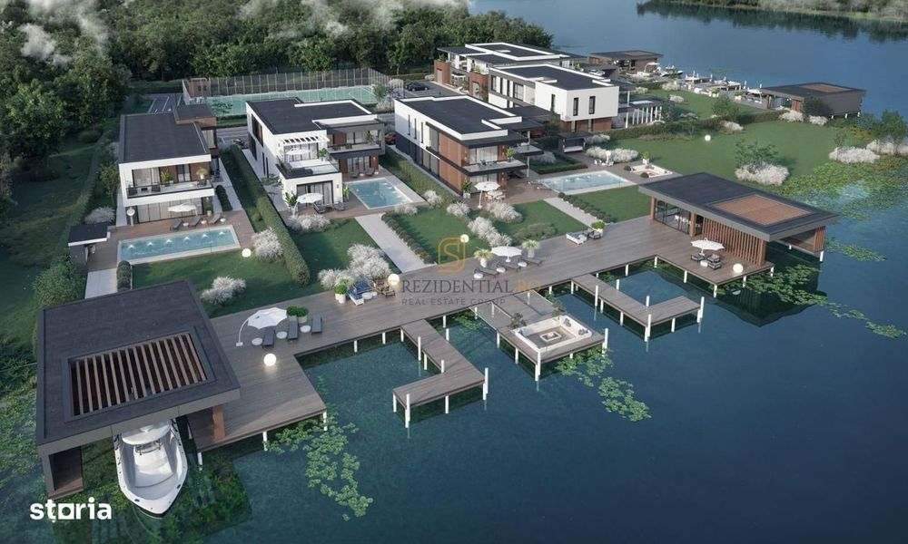 Vila exclusivista cu piscina si ponton pe malul Lacului Snagov