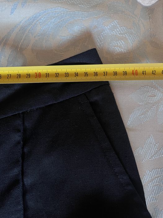 Zara, pantaloni cu talie joasă, 53% in, albastru închis