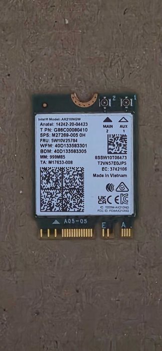 Intel AX210NGW cu antene si placa metalica