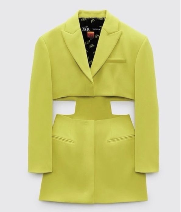 ZARA x Purple Magazine Cut Out Blazer Lime Green