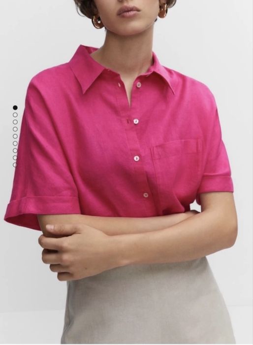 Льняная рубашка 44 размер mango