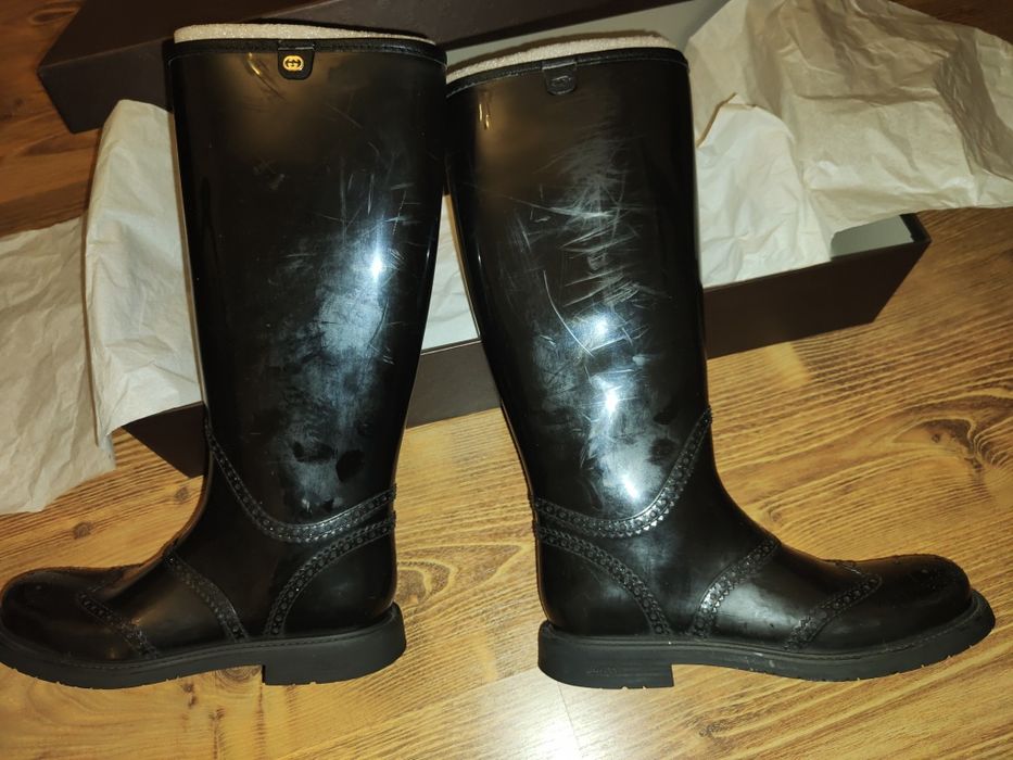 Cizme cauciuc Gucci ideale pentru ploaie și zăpadă