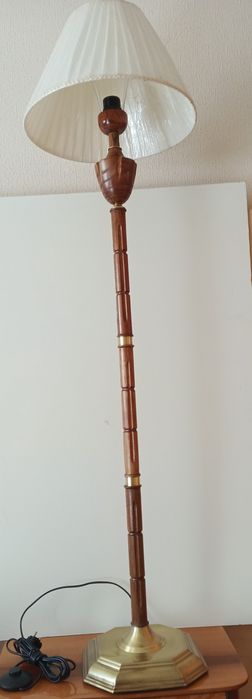 Торшер дерево с латунью