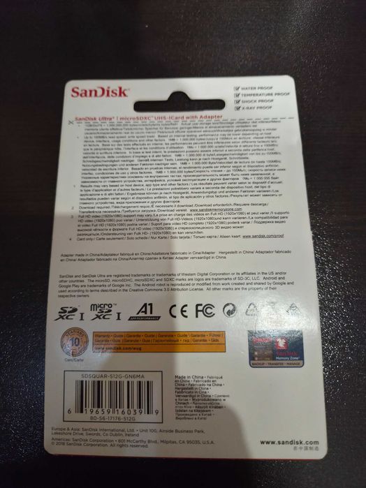micro SD card  512Gb SanDisk HIGH ENDURANNCE
