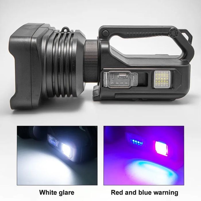 Lanterna dubla LED XHP50 cu Trepied, Lumina Calda si Rece, LED Lateral