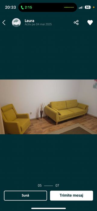 Proprietar, inchiriez garsoniera Dambu deasupra Postei etaj 2