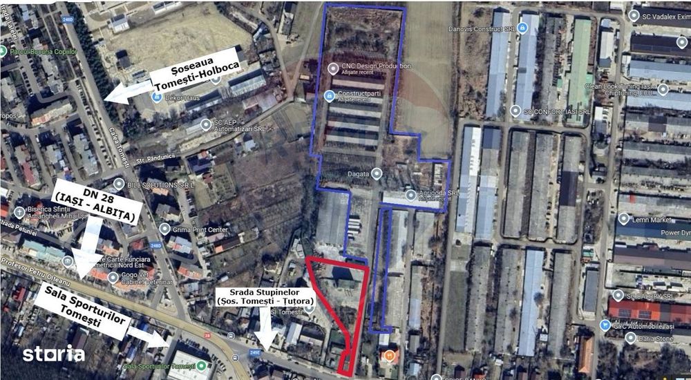 Teren industrial de vânzare 3.800mp Tomești - Iași - Str. Stupinelor