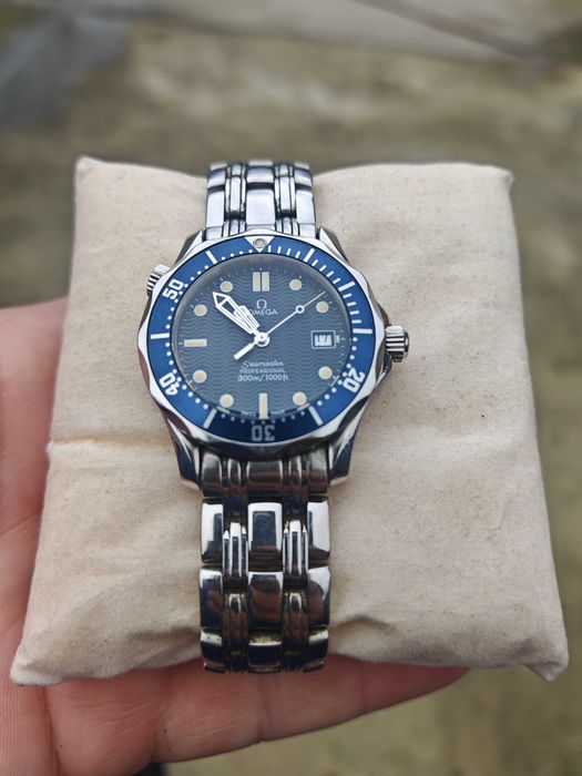 Ceas Omega Seamaster Professional Date WR 300m quartz 41 mm SS acte cutie cadran albastru