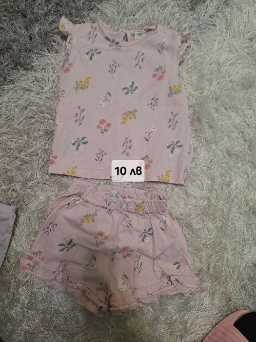 92 см Рокля , Комплект H&M тениски и клинчета  H&M 92