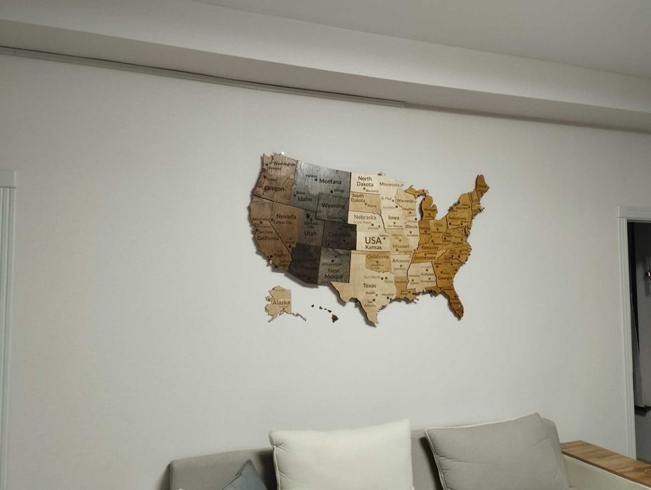 3D Yog‘och AQSH Xaritasi, 3Д карта США, 3d karta, USA map