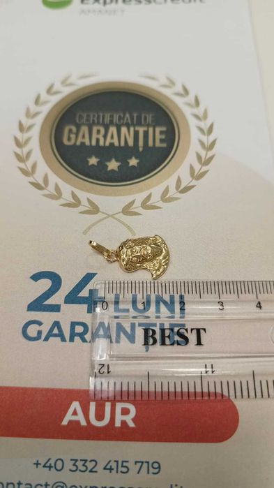 [AG24 Harlau B.45818.1] Pandantiv aur 14k 1.26gr - Garantie 2 ani!