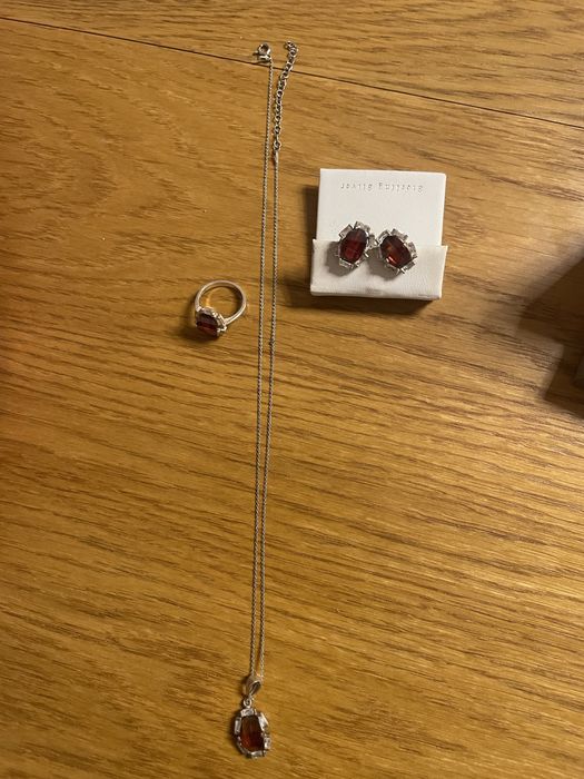 Set argint inel cerceri pandantiv