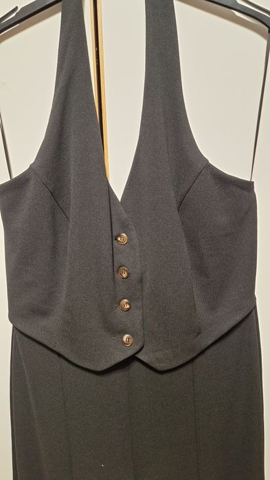 Salopeta pantalon larg, fara umeri si cu spatele gol