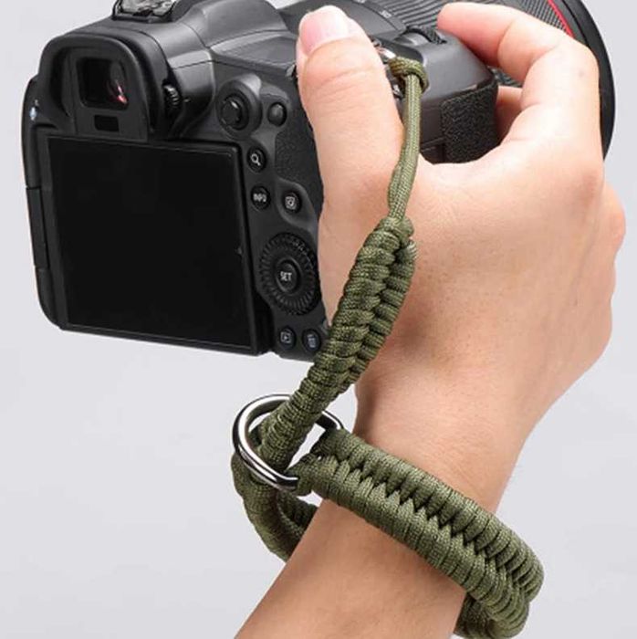 Ремък за фотоапарат – camera hand strap, черен/зелен