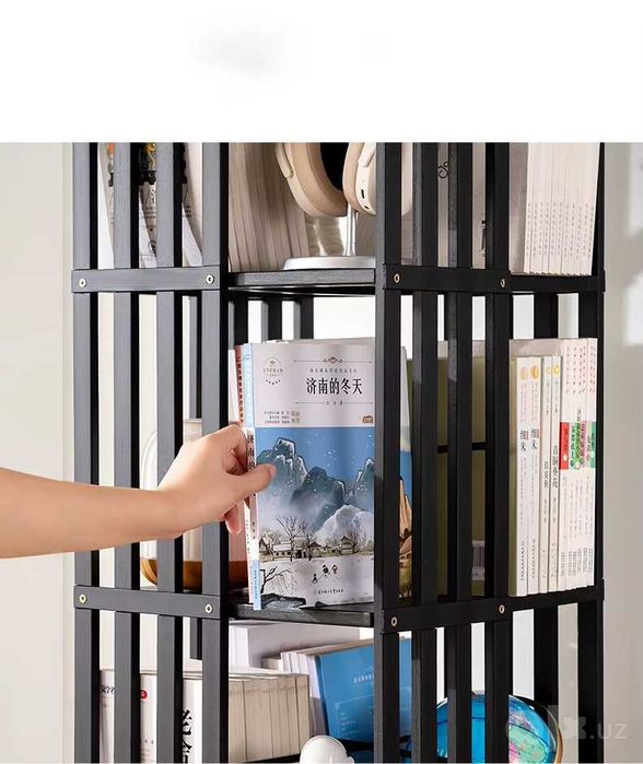 Поворотный книжный шкаф стеллаж для книг органайзер китоб жавон