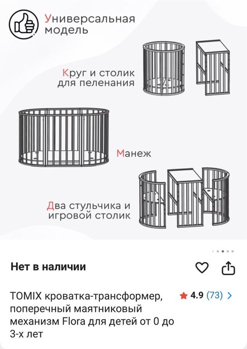 Детская кровать трансформер 5 в 1