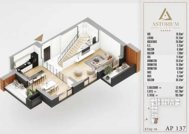 Duplex 4 Camere | Spațiu și Rafinament în Astorium Life | Comision 0%