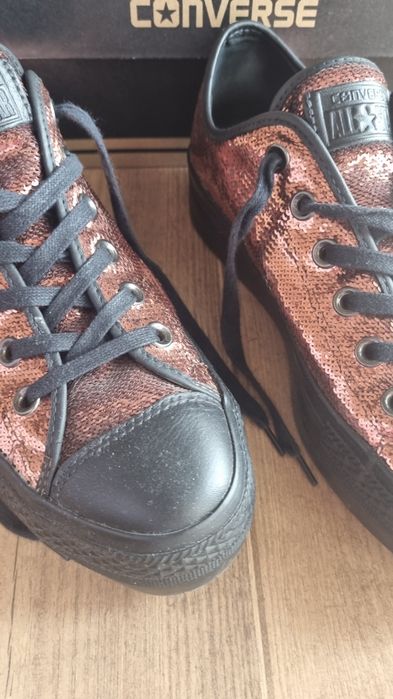 Teniși Converse AllStar - platform, glitter