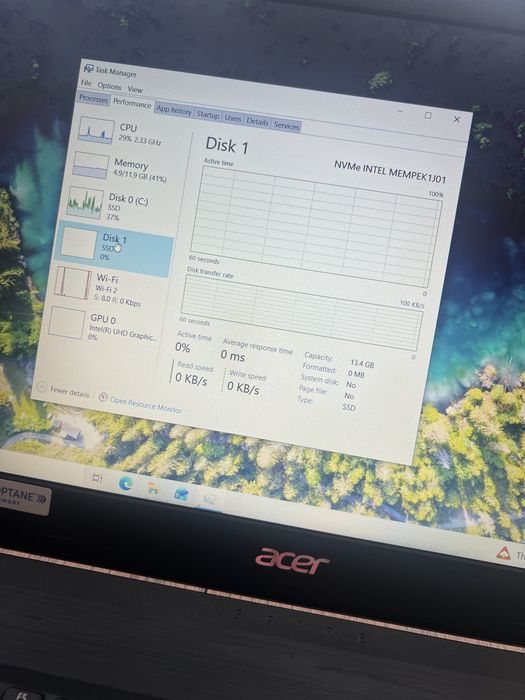 Acer aspire 3 i3 gen8 ssd 256gb samsung 12gb ram