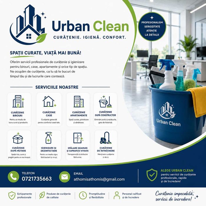 Oferim servicii de curatenie si igienizare
