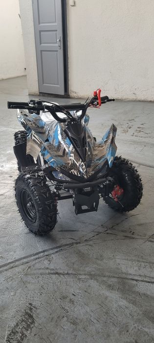 Atv raptor 49cc albastru roti pe 6 inch limitator de viteza