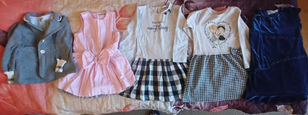 Лот 4 бр. Детски рокли с дълъг ръкав 98-104 см