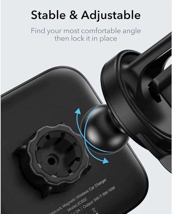 Стойка за  кола с магнитно безжично зареждане 15w