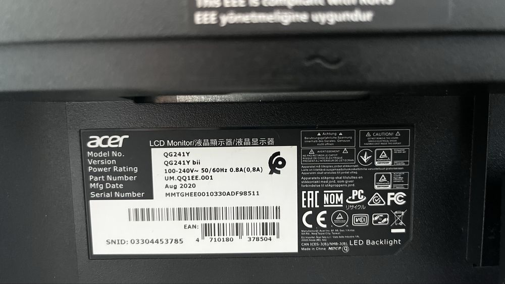 Монитор Acer QG241Ybii 23.8”