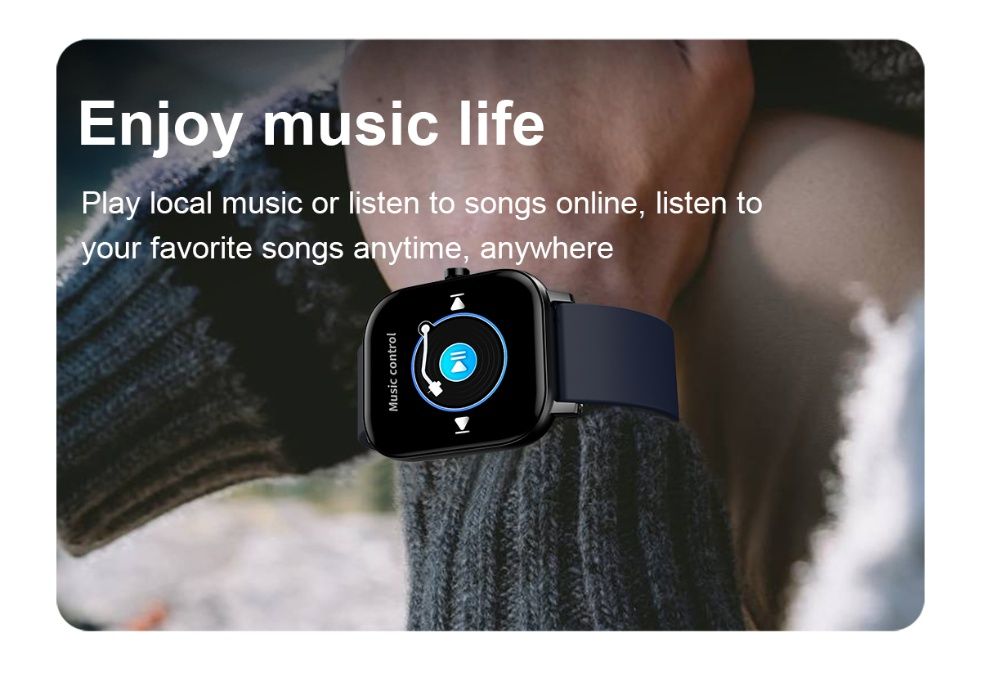 Смарт часовник Bakeey I10 1,57", разговори кръвно пулс аларма IP67 нов