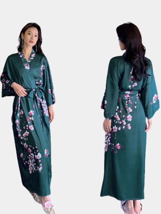 Атласная халат женский