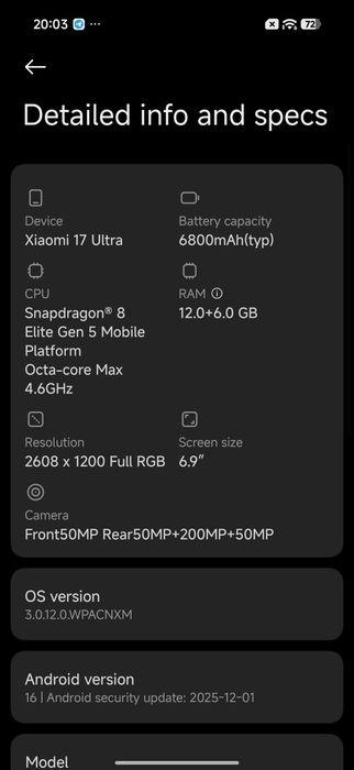 Xiaomi 17 Ultra 512GB CN