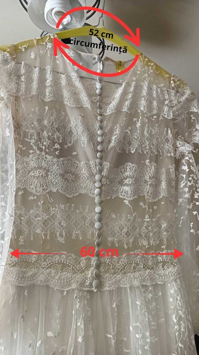 Rochie de mireasă Vintage, din dantelă
