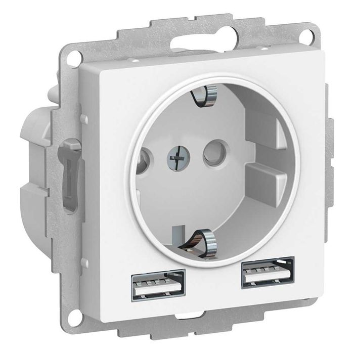Schneider Electric. AtlasDesign. Розетка 16А с 2 USB A+A