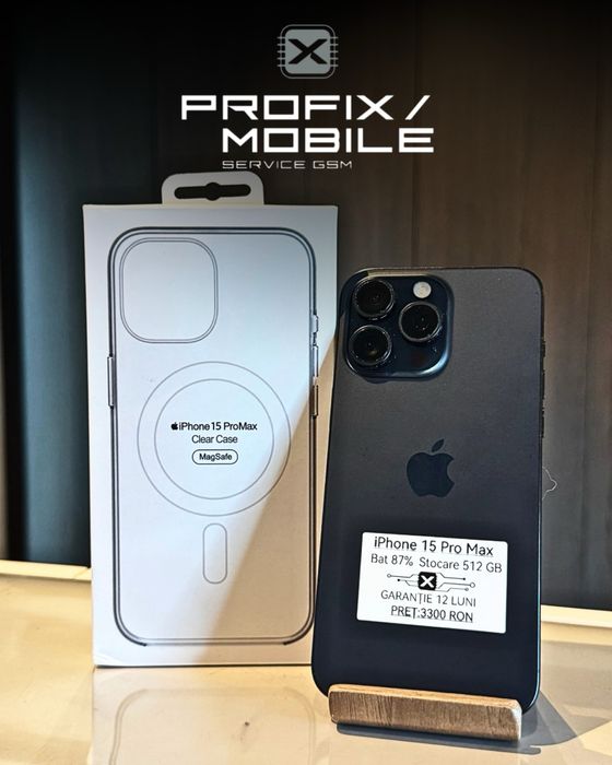 iPhone 15 Pro Max  Blue Titanium 512 GB Impecabil/Garantie 24 luni/ Factura/Rate/ Avans 0
