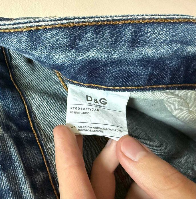 Светлосини slim дънки с изтъркан деним Dolce & Gabbana