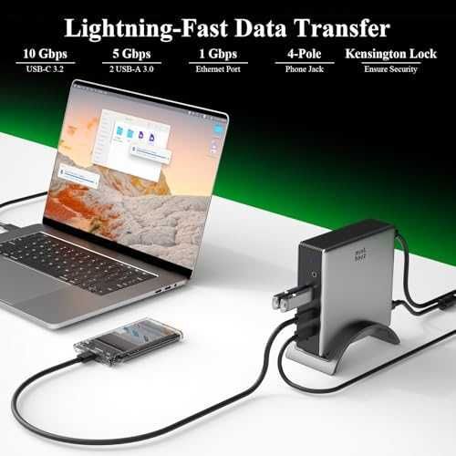Нова USB-C докинг станция 9 в HDMI + 2x DP 125W PD Ethernet адаптер