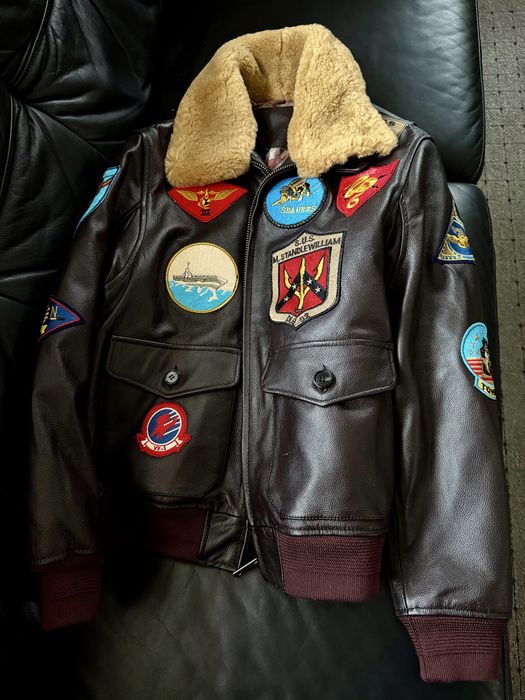 Geaca piele aviator vintage Top Gun