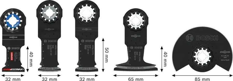 Комплект ножове Bosch Starlock за мултифункционален инструмент, 5 бр. , 2608669093