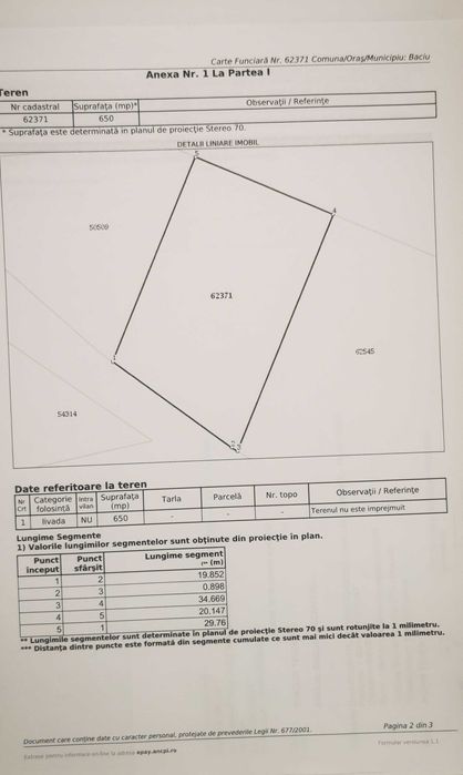 Teren 650 mp Mera – la limita intravilanului – utilitati aproape